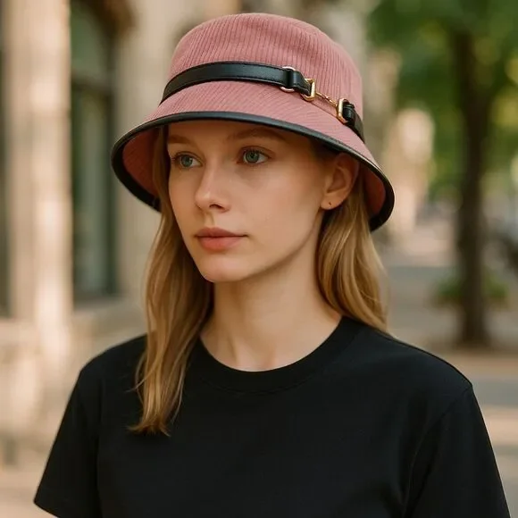 Gucci NWT Pink and Black Wide-Bucket Hat - Picture 4 of 5